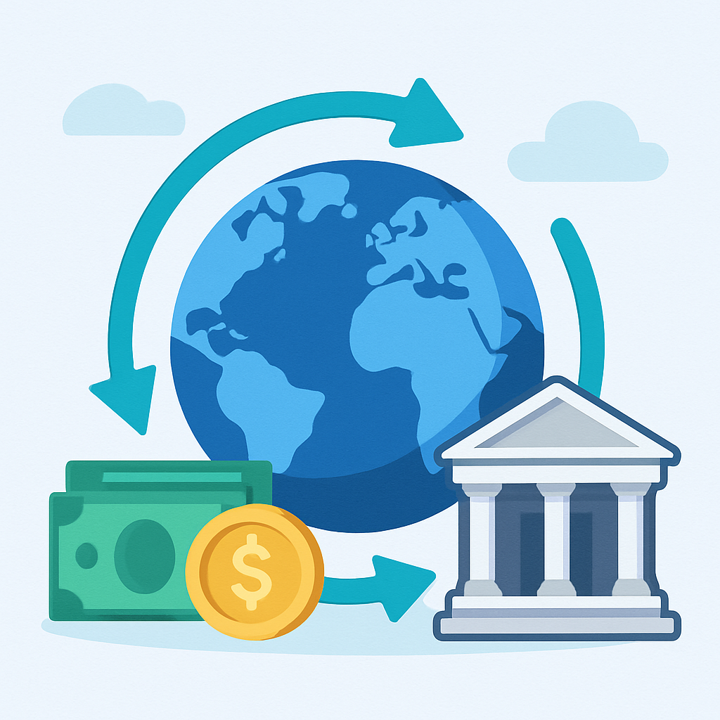 Global Bank Transfer Illustration