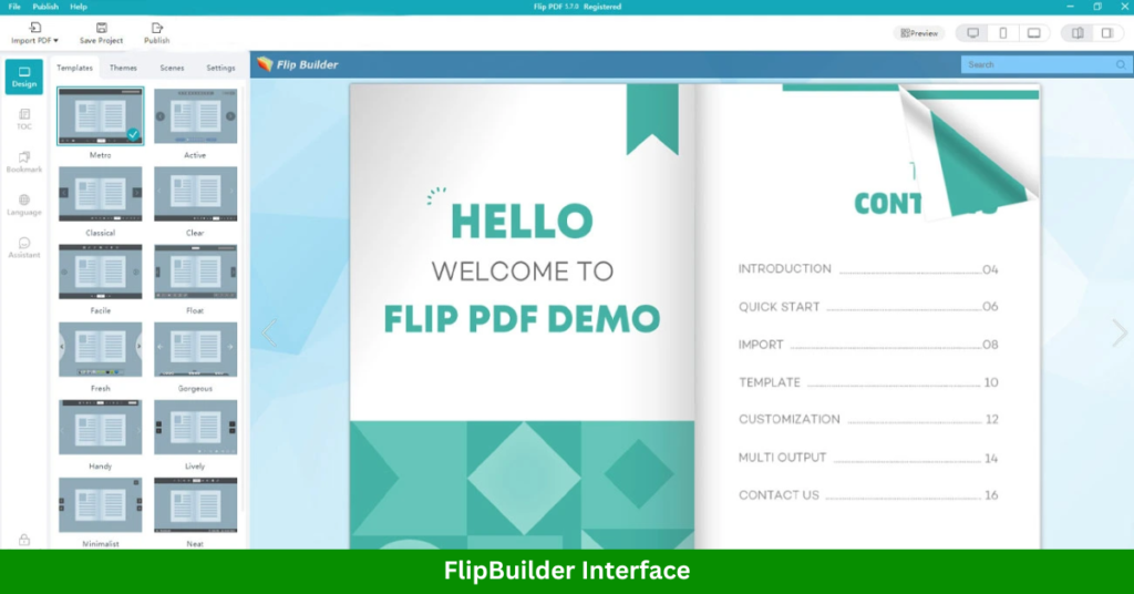 FlipBuilder interface