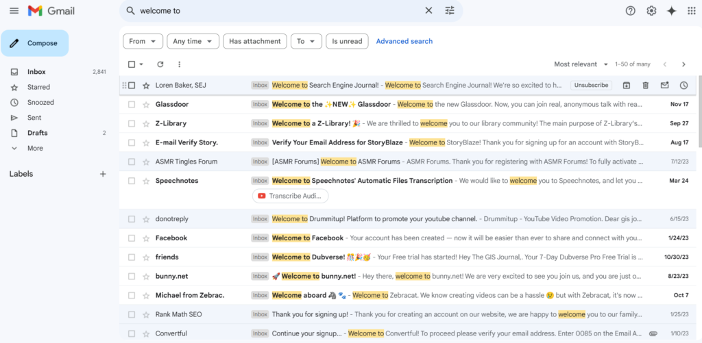 gmail search ovewrview