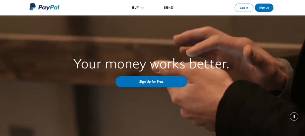 Screenshot of the paypal.com website homepage features, pricing, and overview.